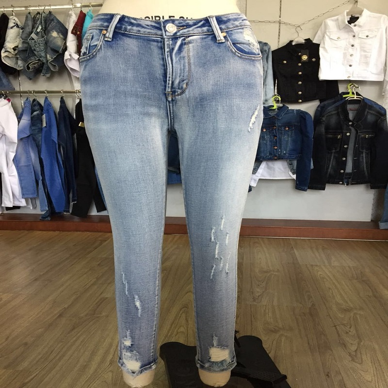 Vaqueros pitillo lavado lavado bleach WS109057
