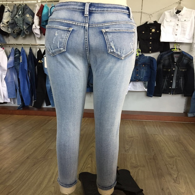 Vaqueros pitillo lavado lavado bleach WS109057